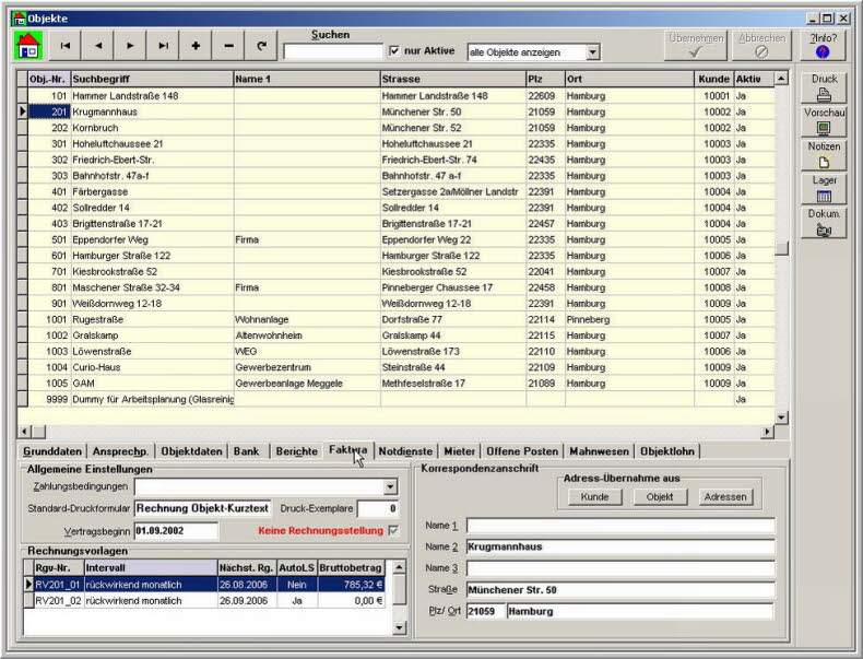 Objekte Faktura